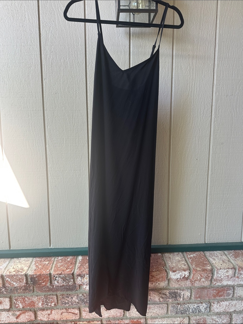 GAP Black Maxi Slip Dress with Thin Straps
